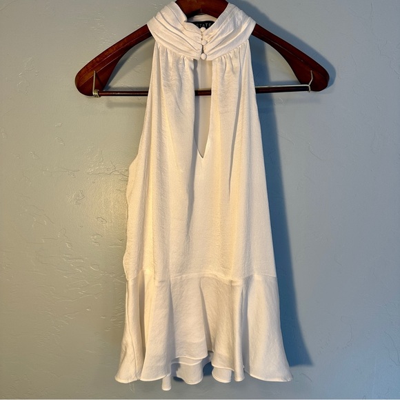 NWOT 1.STATE Halter Neck Rumple Hammered Satin Top - Picture 2 of 12
